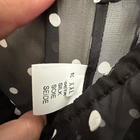 Rosamosario 100% Silk Georgette Polka Dot Lounge Set French Lace Luxury Lounge - Picture 9 of 17